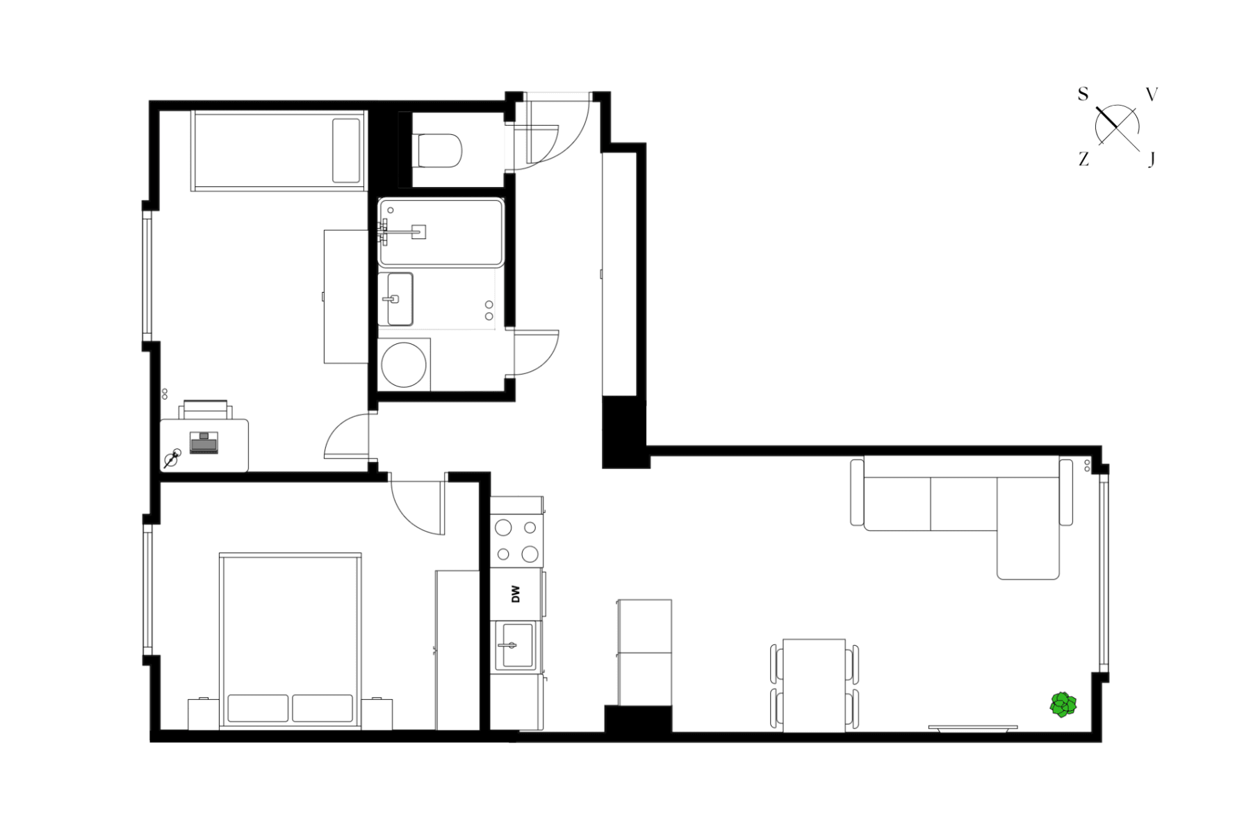 2 bedroom with open-plan kitchen flat for sale, 55 m², Trenčínská, Prague, Prague 2 bedroom with open-plan kitchen flat for sale, 55 m², Trenčínská, Prague, Prague