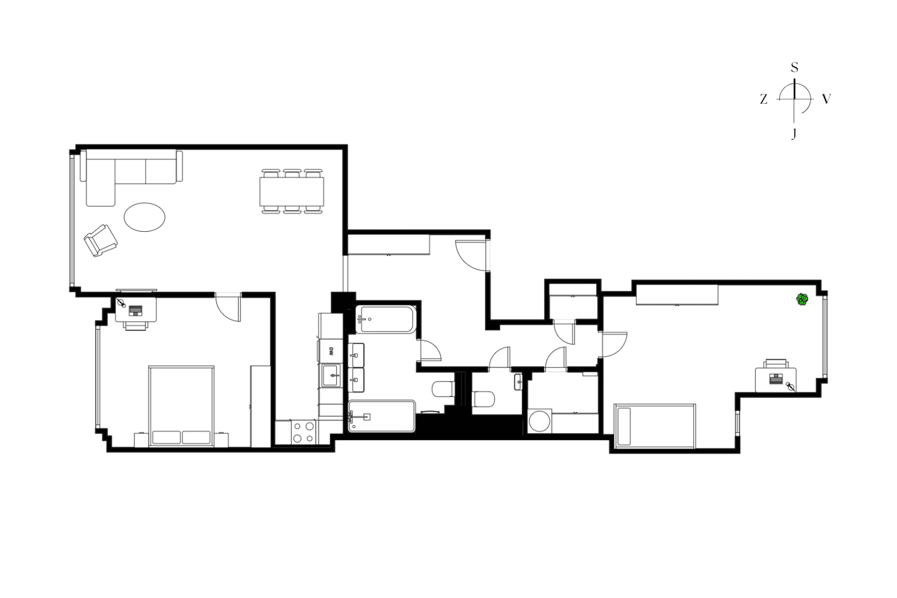 2 bedroom with open-plan kitchen flat for sale, 87 m², Komunardů, Prague, Prague 2 bedroom with open-plan kitchen flat for sale, 87 m², Komunardů, Prague, Prague