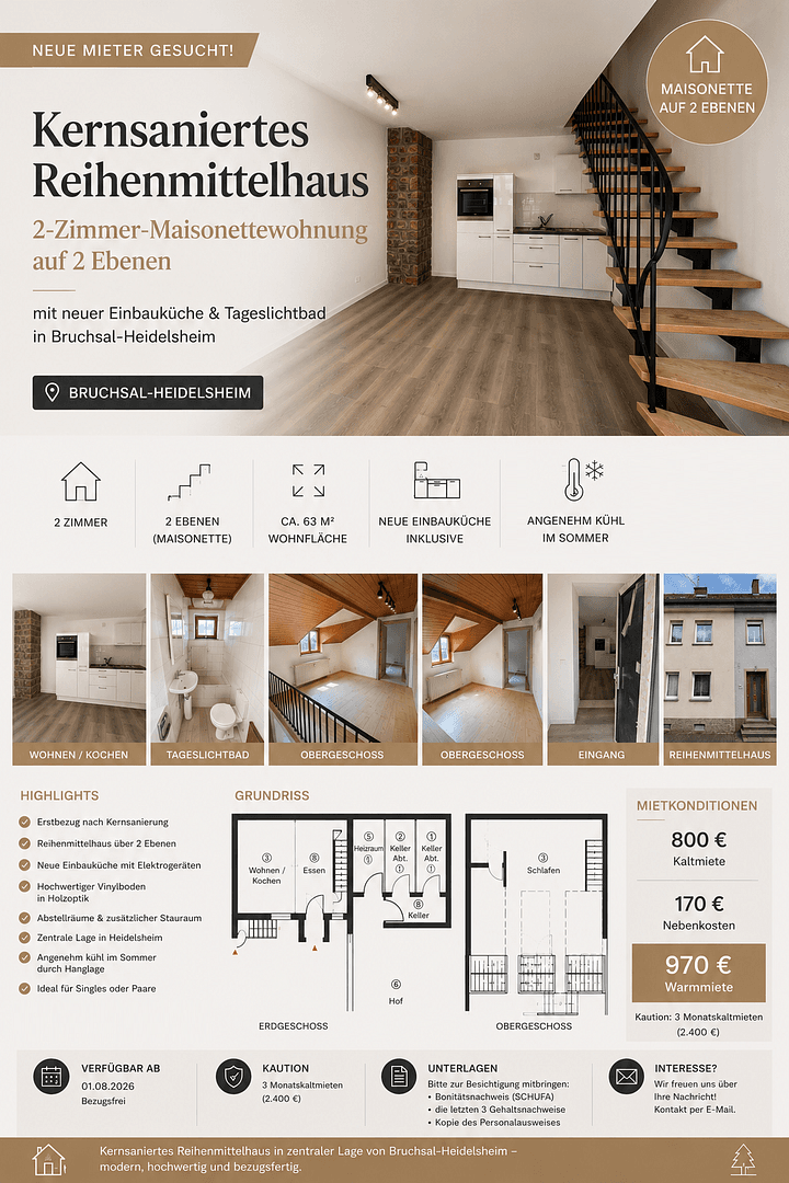 2 bedroom flat to rent, 63 m², Bruchsal, Baden-Württemberg 2 bedroom flat to rent, 63 m², Bruchsal, Baden-Württemberg