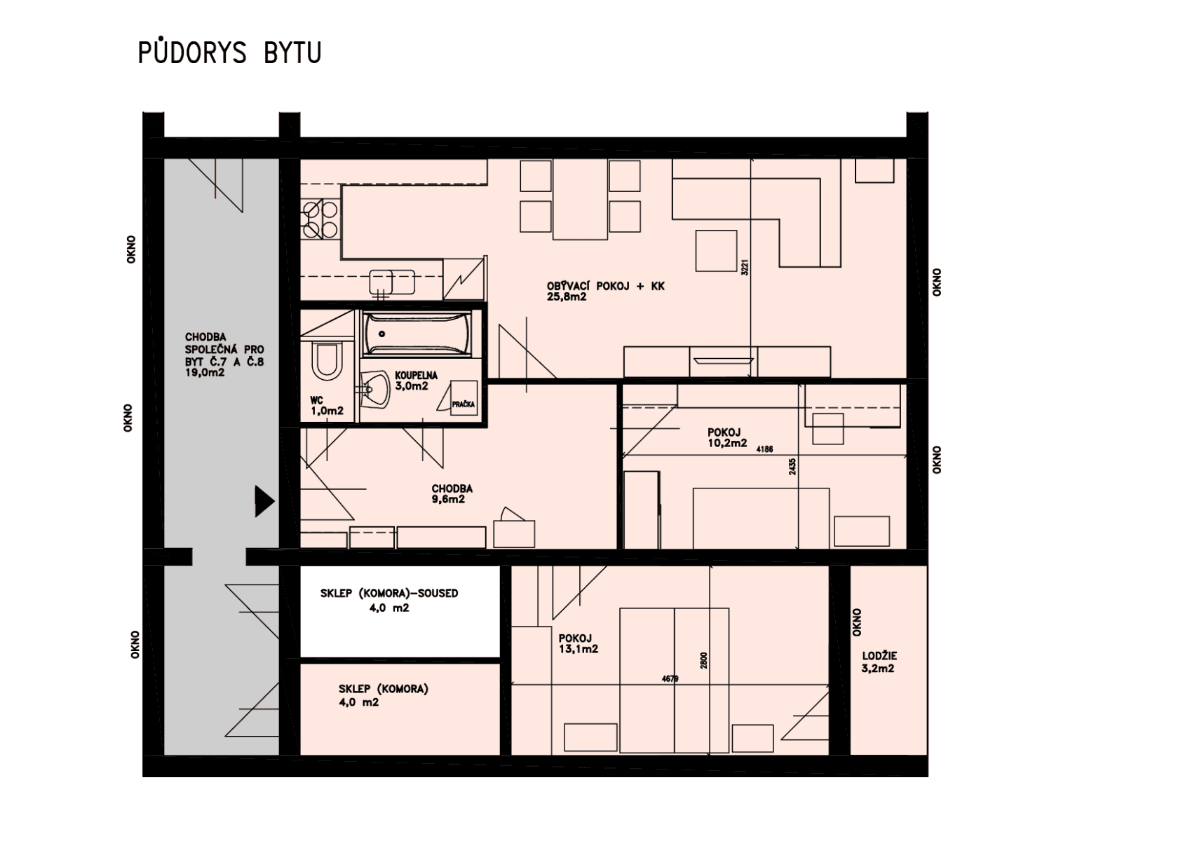 2 bedroom with open-plan kitchen flat for sale, 67 m², Hausmannova, Prague, Prague 2 bedroom with open-plan kitchen flat for sale, 67 m², Hausmannova, Prague, Prague
