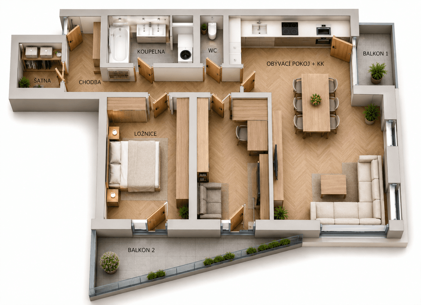 2 bedroom with open-plan kitchen flat for sale, 105 m², U Sportovní školy, Pardubice, Pardubický Region 2 bedroom with open-plan kitchen flat for sale, 105 m², U Sportovní školy, Pardubice, Pardubický Region