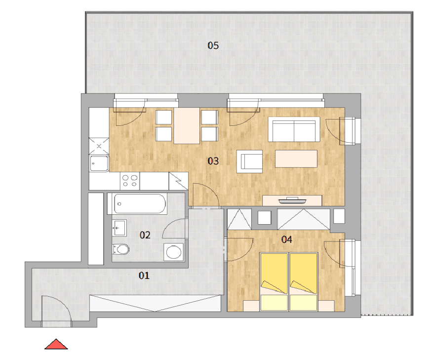1 bedroom with open-plan kitchen flat to rent, 56 m², Mezi Vodami, Prague, Prague 1 bedroom with open-plan kitchen flat to rent, 56 m², Mezi Vodami, Prague, Prague