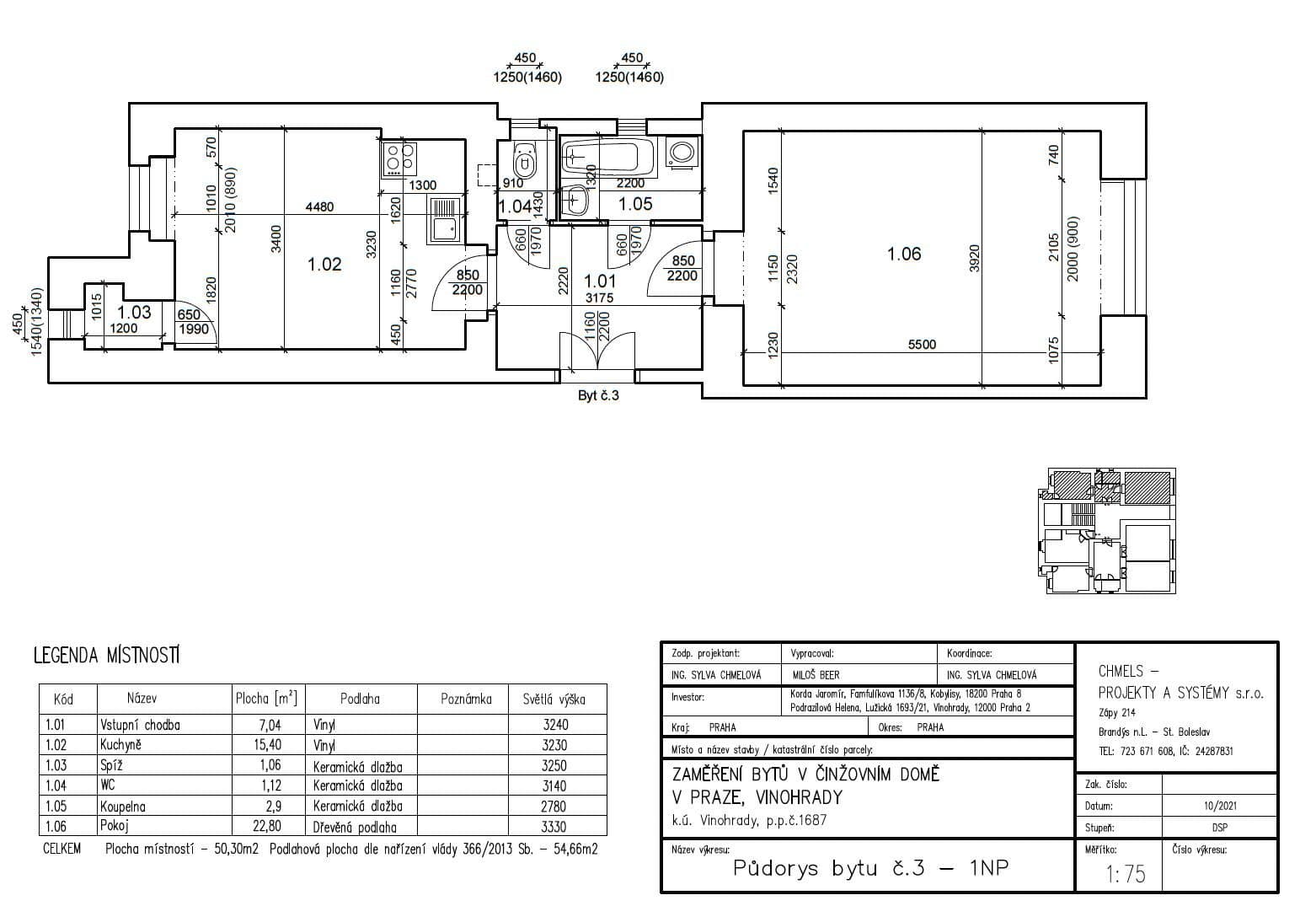 1 bedroom with open-plan kitchen flat to rent, 50 m², Lužická, Prague, Prague 1 bedroom with open-plan kitchen flat to rent, 50 m², Lužická, Prague, Prague