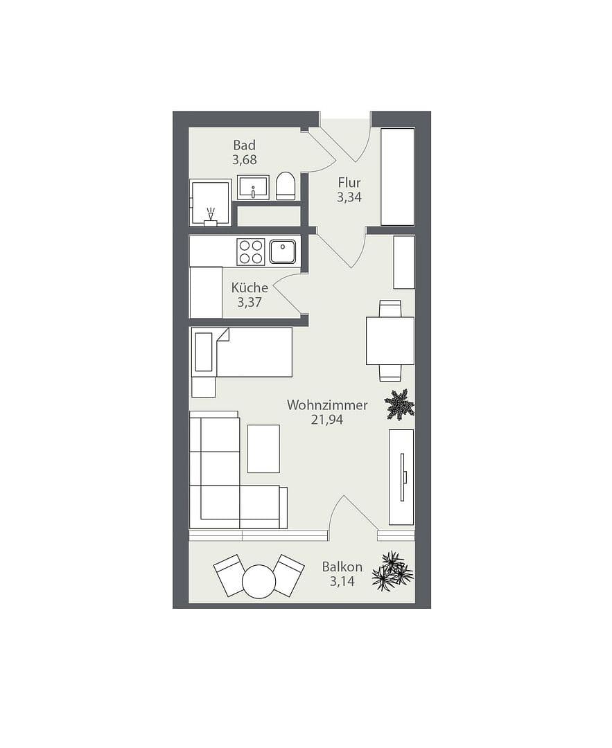 1 bedroom flat for sale, 36 m², Augsburg, Bavaria 1 bedroom flat for sale, 36 m², Augsburg, Bavaria