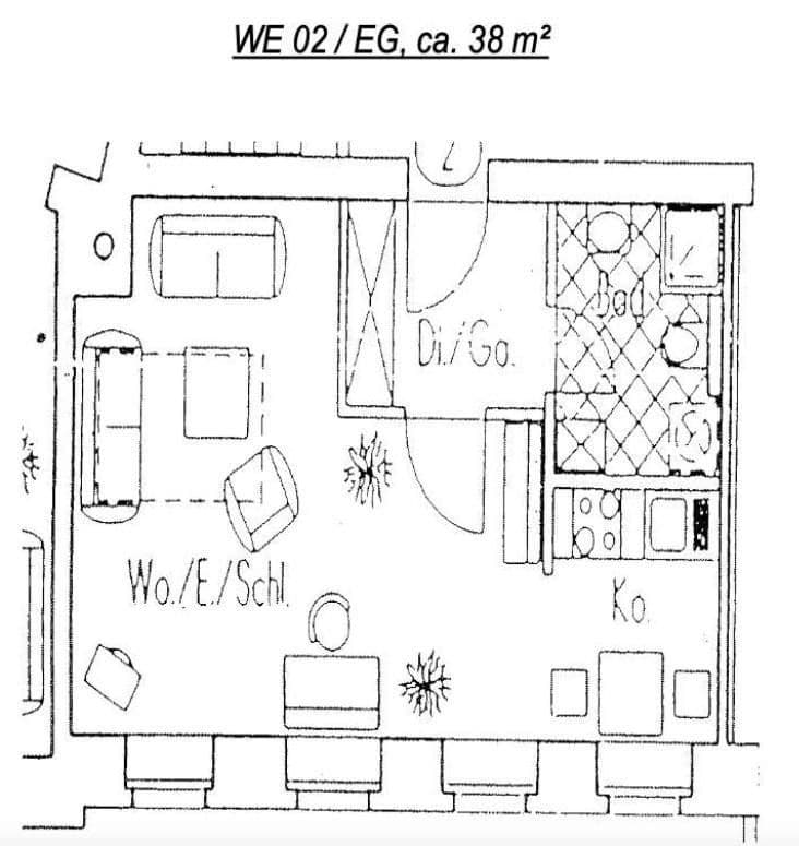 1 bedroom flat to rent, 38 m², Inselstraße 14, Chemnitz, Saxony 1 bedroom flat to rent, 38 m², Inselstraße 14, Chemnitz, Saxony