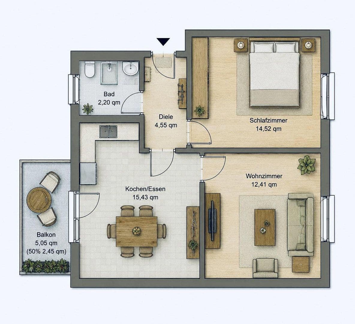 2 bedroom flat for sale, 52 m², Augsburg, Bavaria 2 bedroom flat for sale, 52 m², Augsburg, Bavaria