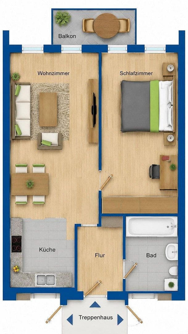 2 bedroom flat to rent, 58 m², Machern, Machern, Saxony 2 bedroom flat to rent, 58 m², Machern, Machern, Saxony