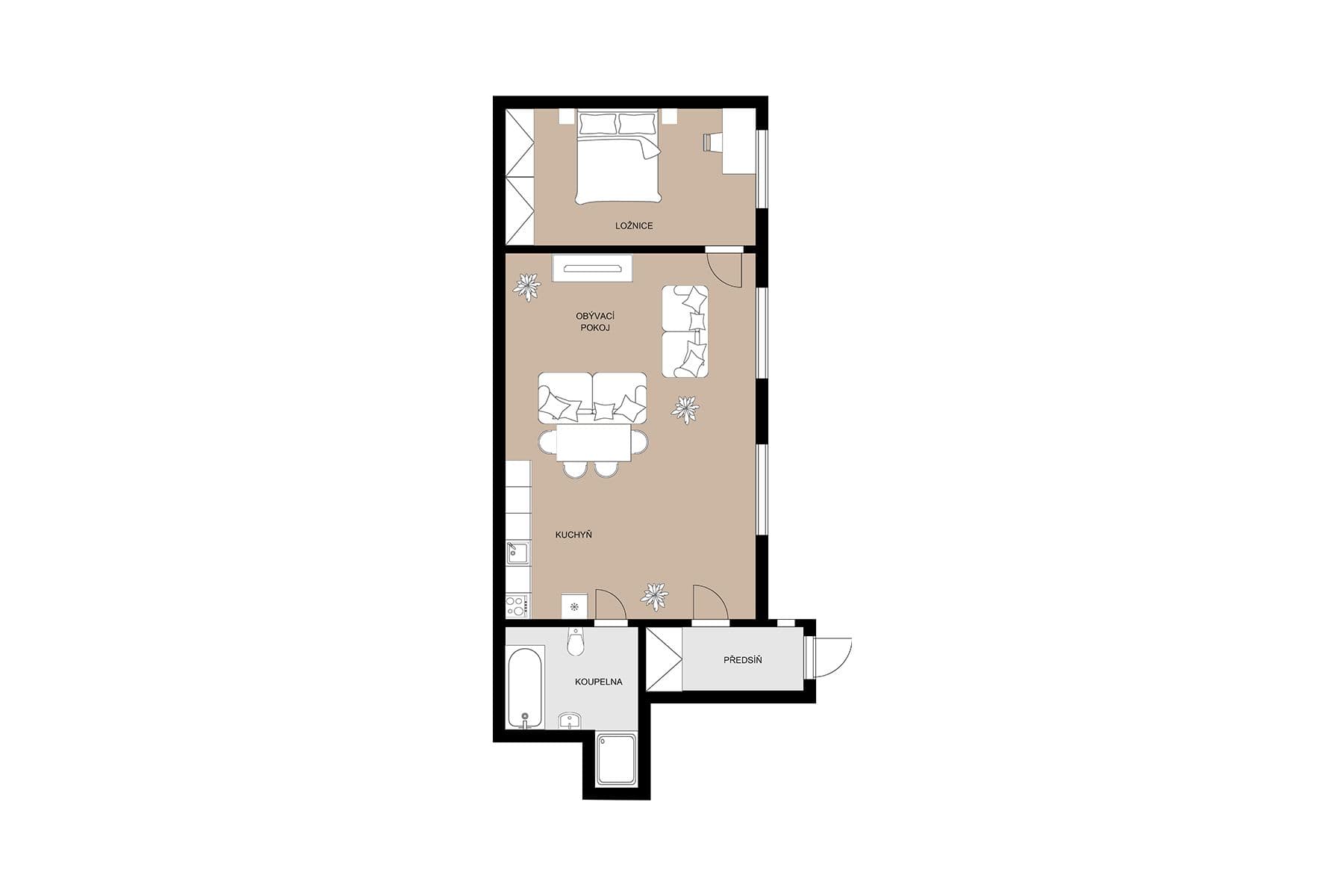 2 bedroom with open-plan kitchen flat for sale, 64 m², Husitská, Prague, Prague 2 bedroom with open-plan kitchen flat for sale, 64 m², Husitská, Prague, Prague