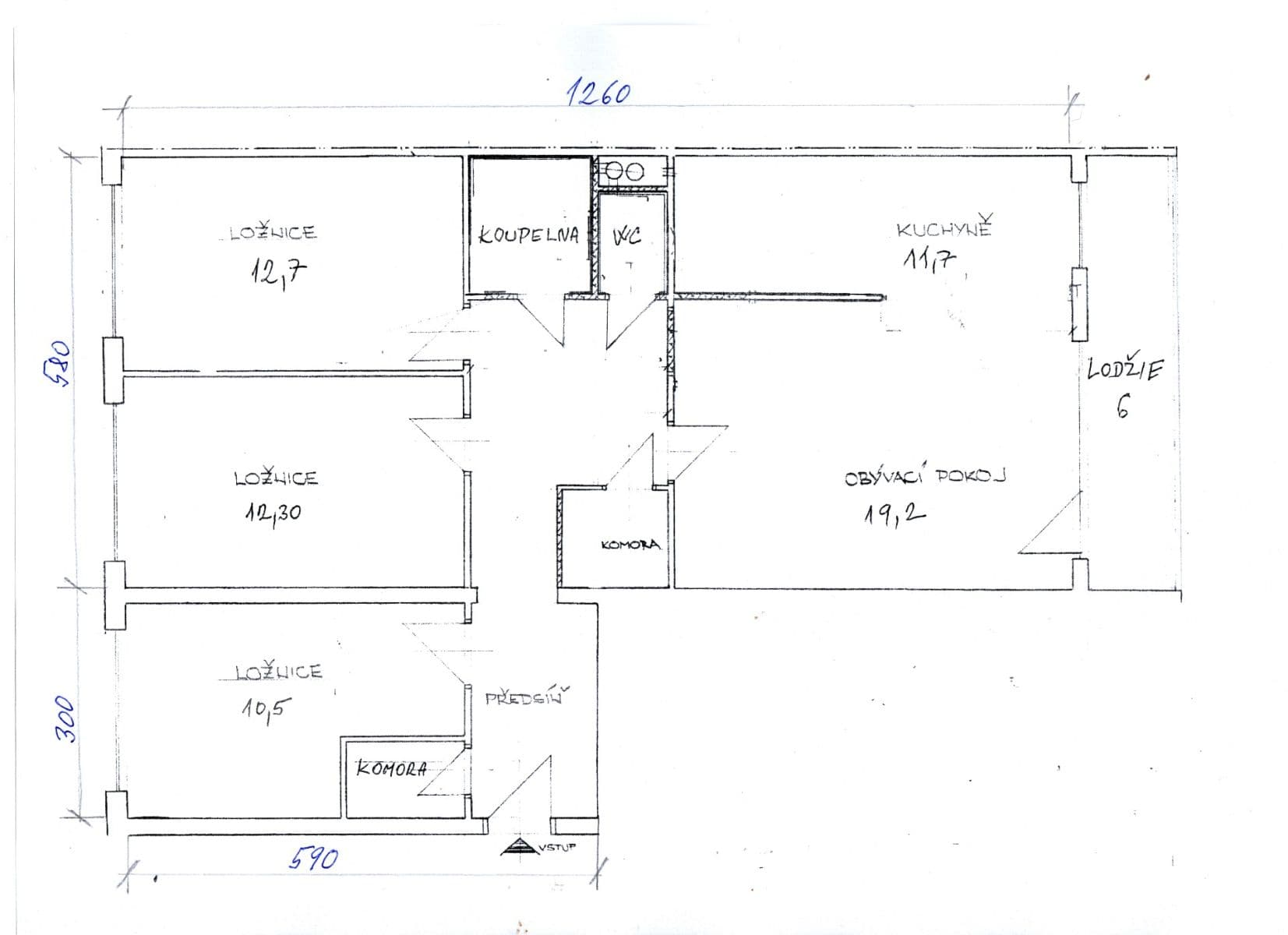3 bedroom with open-plan kitchen flat for sale, 91 m², Bochovská, Prague, Prague 3 bedroom with open-plan kitchen flat for sale, 91 m², Bochovská, Prague, Prague