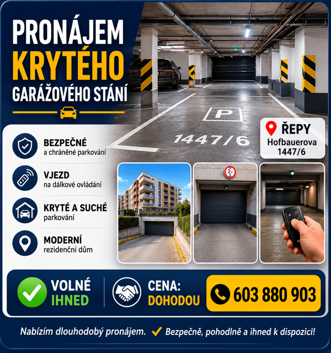 garage to rent, 10 m², Hofbauerova, Prague, Prague garage to rent, 10 m², Hofbauerova, Prague, Prague