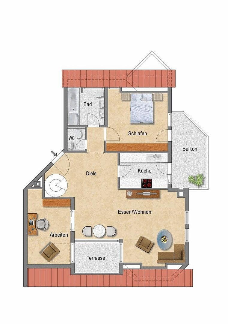 2 bedroom with open-plan kitchen flat for sale, 117 m², Stuttgart, Baden-Württemberg 2 bedroom with open-plan kitchen flat for sale, 117 m², Stuttgart, Baden-Württemberg