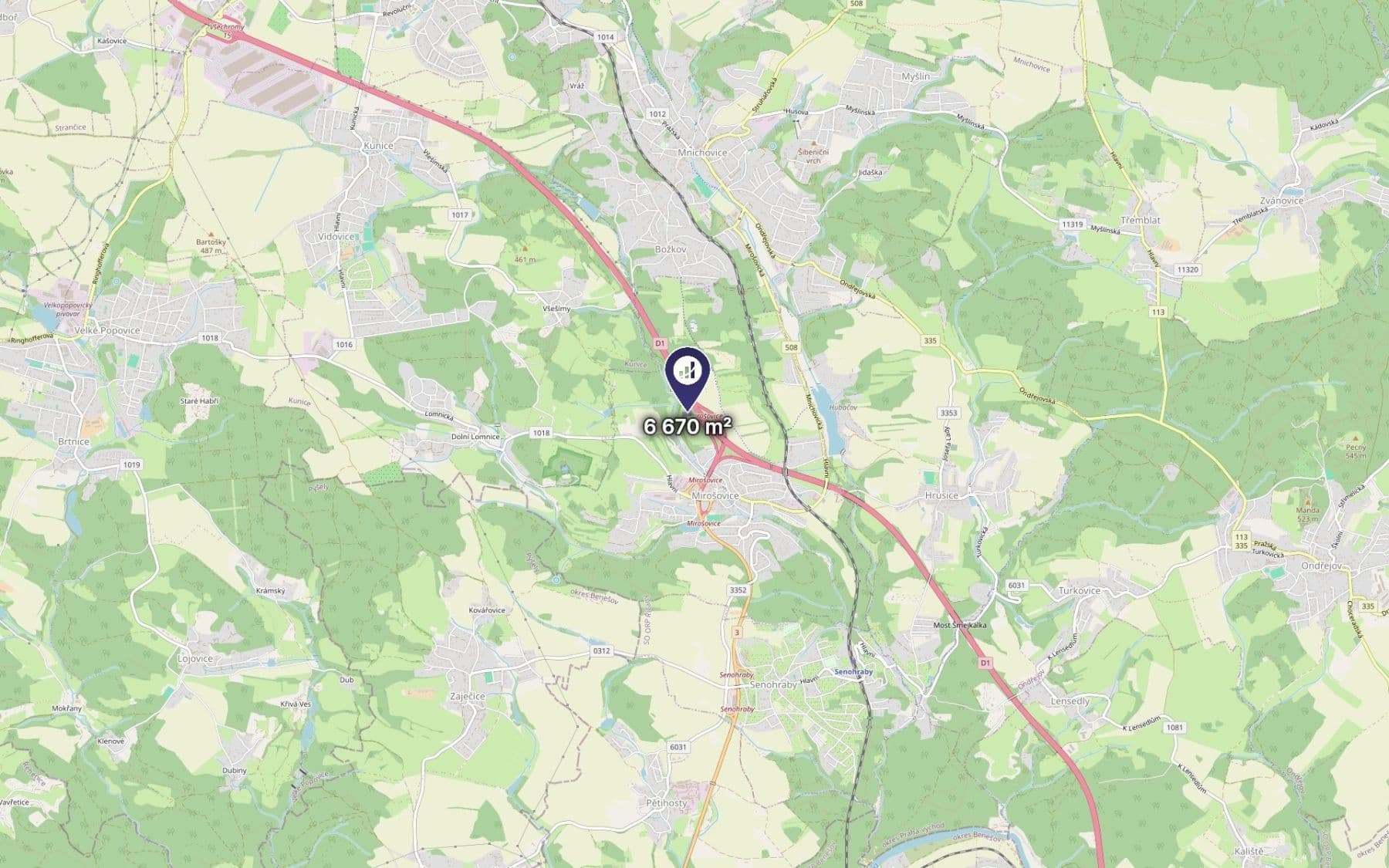 plot for sale, 6,670 m², Mirošovice, Středočeský Region plot for sale, 6,670 m², Mirošovice, Středočeský Region