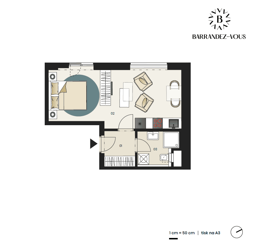 Studio flat to rent, 31 m², Kurandové, Prague, Prague Studio flat to rent, 31 m², Kurandové, Prague, Prague