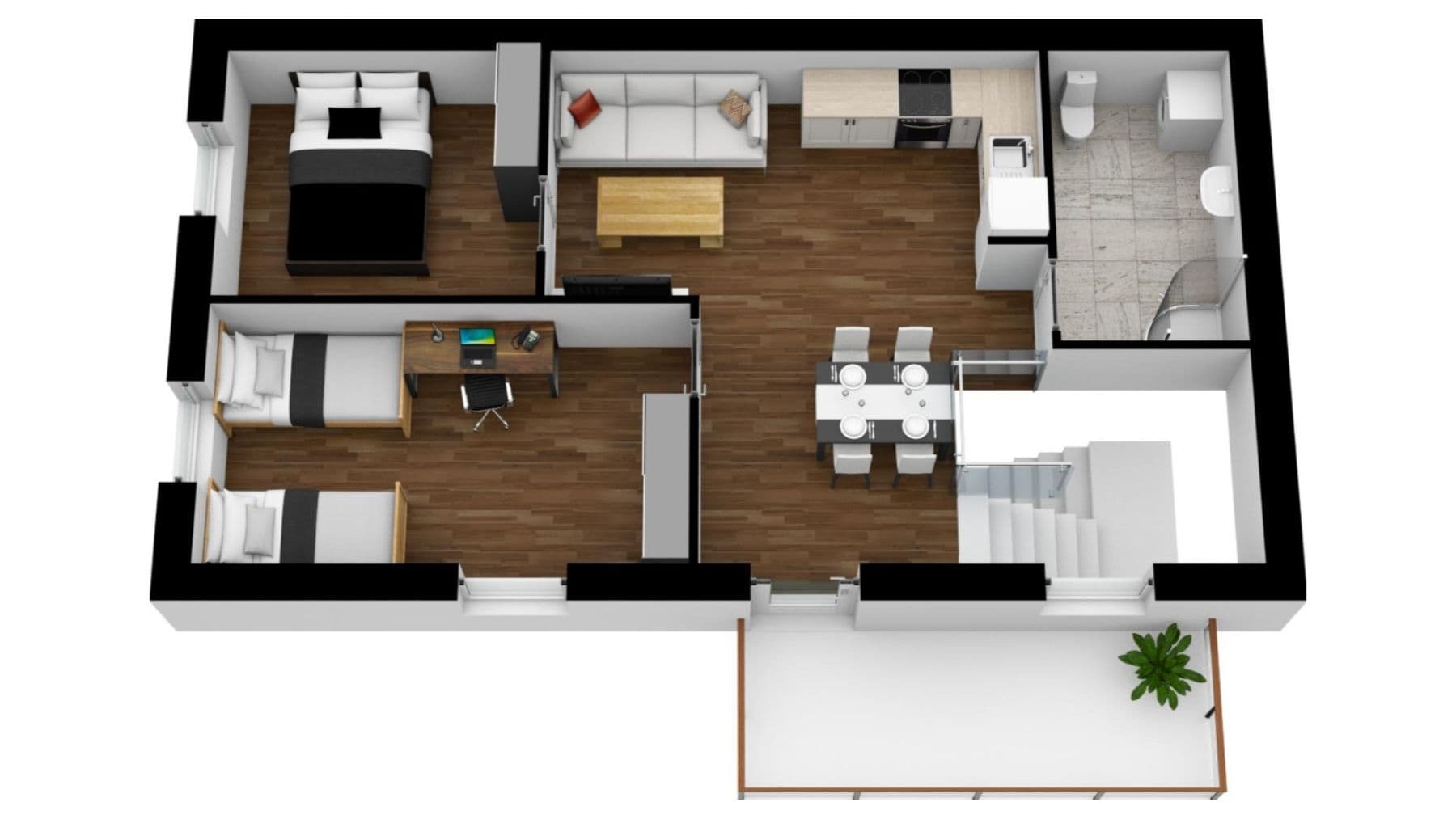 2 bedroom with open-plan kitchen flat to rent, 73 m², Pod Borným, Doksy, Liberecký Region 2 bedroom with open-plan kitchen flat to rent, 73 m², Pod Borným, Doksy, Liberecký Region