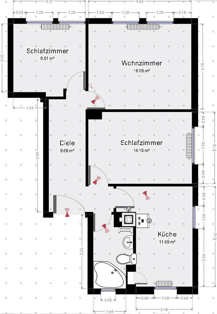 2 bedroom flat to rent, 61 m², Heilbronn, Baden-Württemberg 2 bedroom flat to rent, 61 m², Heilbronn, Baden-Württemberg