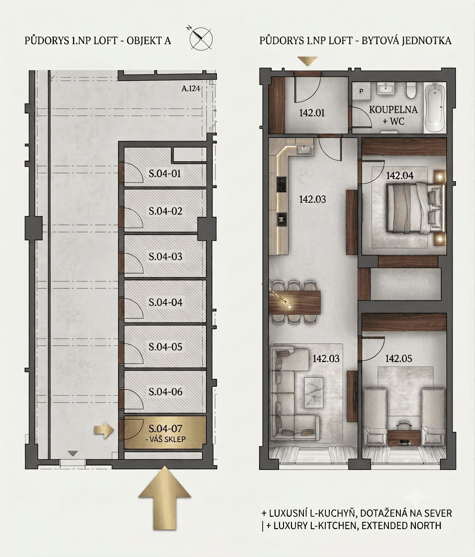 2 bedroom with open-plan kitchen flat to rent, 73 m², Kolbenova, Prague, Prague 2 bedroom with open-plan kitchen flat to rent, 73 m², Kolbenova, Prague, Prague