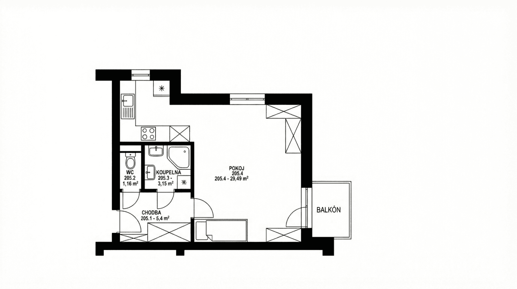 Studio flat to rent, 40 m², Vilová, Jirny, Středočeský Region Studio flat to rent, 40 m², Vilová, Jirny, Středočeský Region