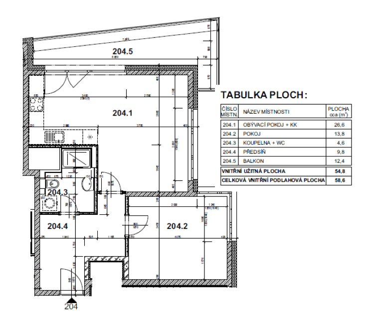 1 bedroom with open-plan kitchen flat to rent, 55 m², Gerstelova, Prague, Prague 1 bedroom with open-plan kitchen flat to rent, 55 m², Gerstelova, Prague, Prague