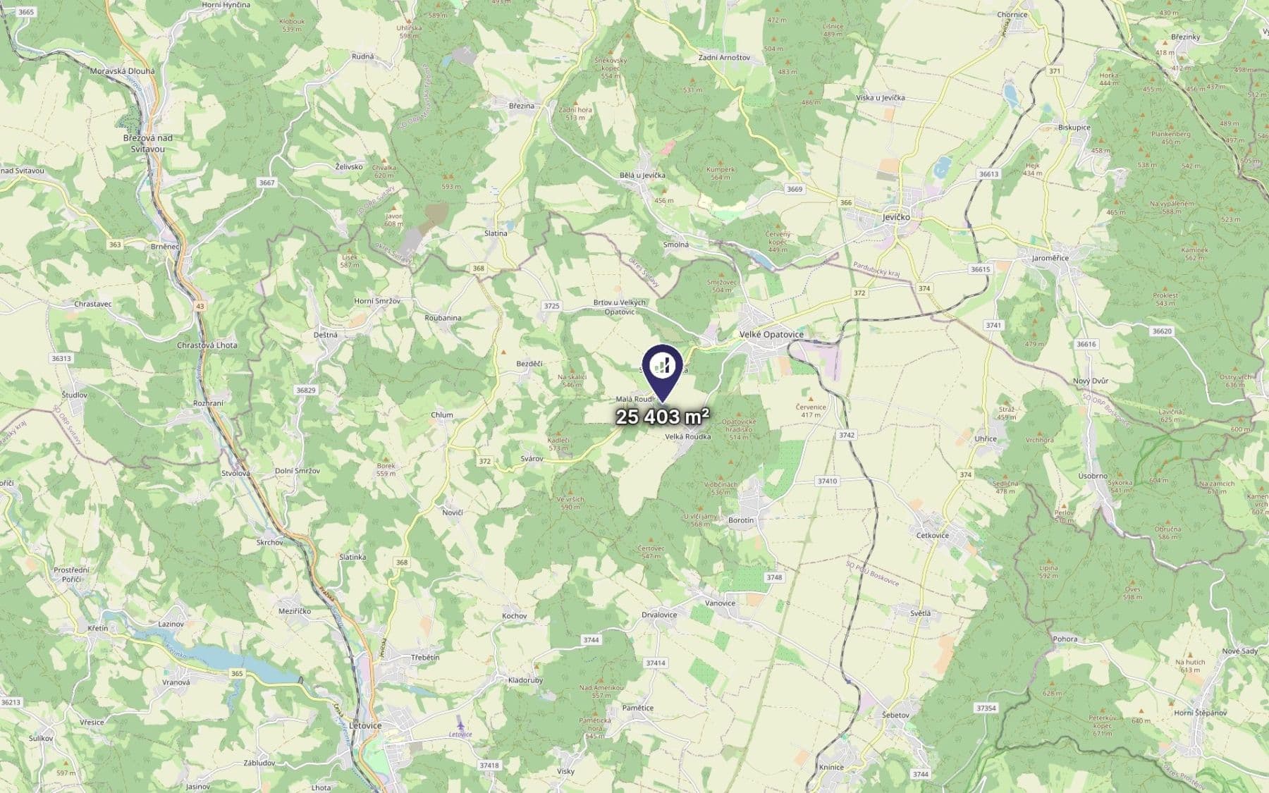 plot for sale, 25,403 m², Velké Opatovice, Jihomoravský Region plot for sale, 25,403 m², Velké Opatovice, Jihomoravský Region