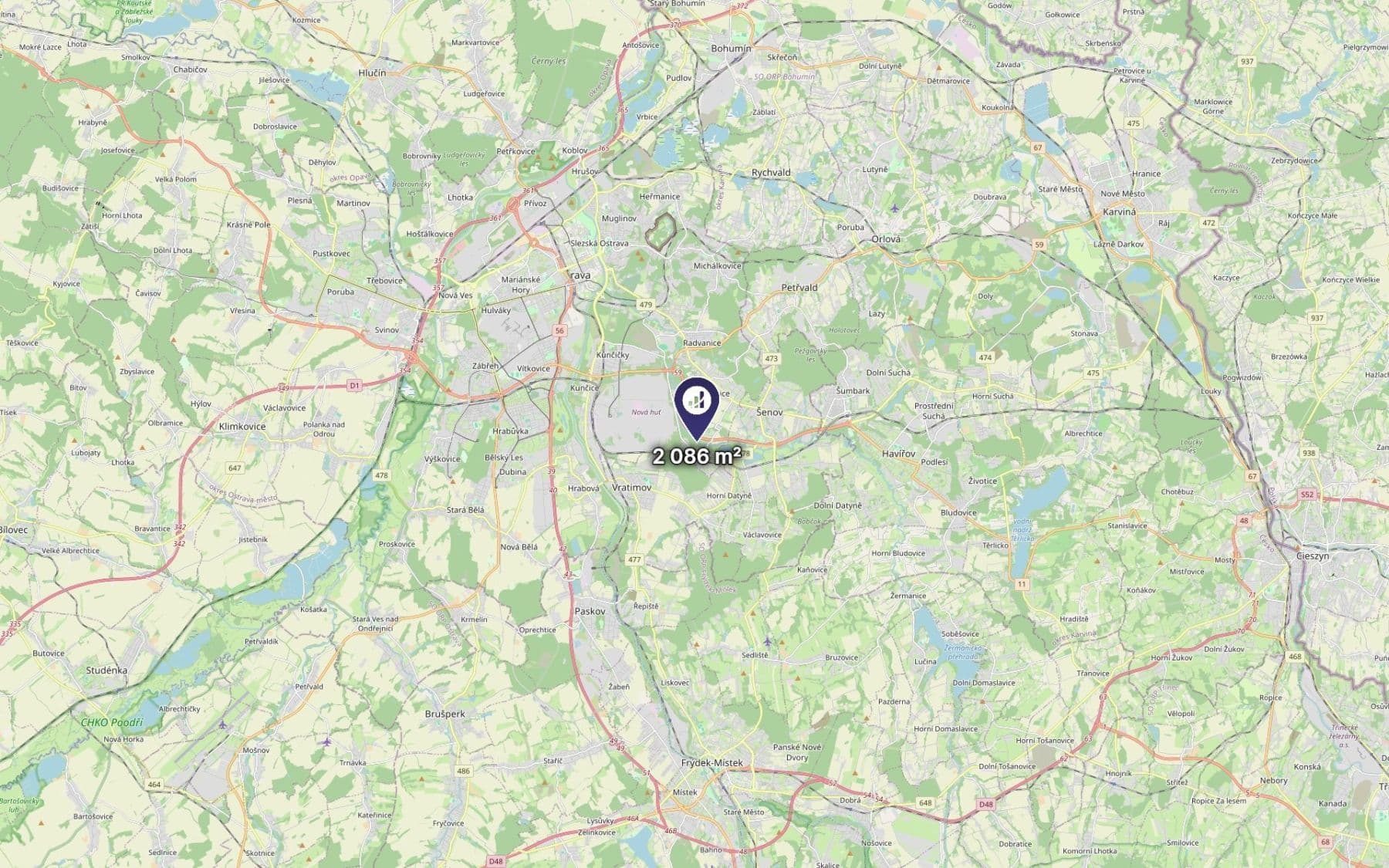 plot for sale, 2,086 m², Ostrava, Moravskoslezský Region plot for sale, 2,086 m², Ostrava, Moravskoslezský Region