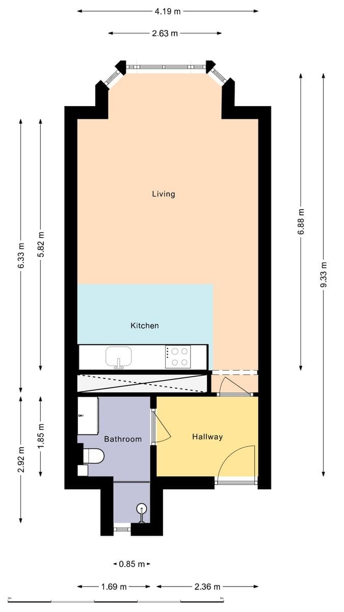 Studio flat to rent, 35 m², Sekaninova, Prague, Prague Studio flat to rent, 35 m², Sekaninova, Prague, Prague