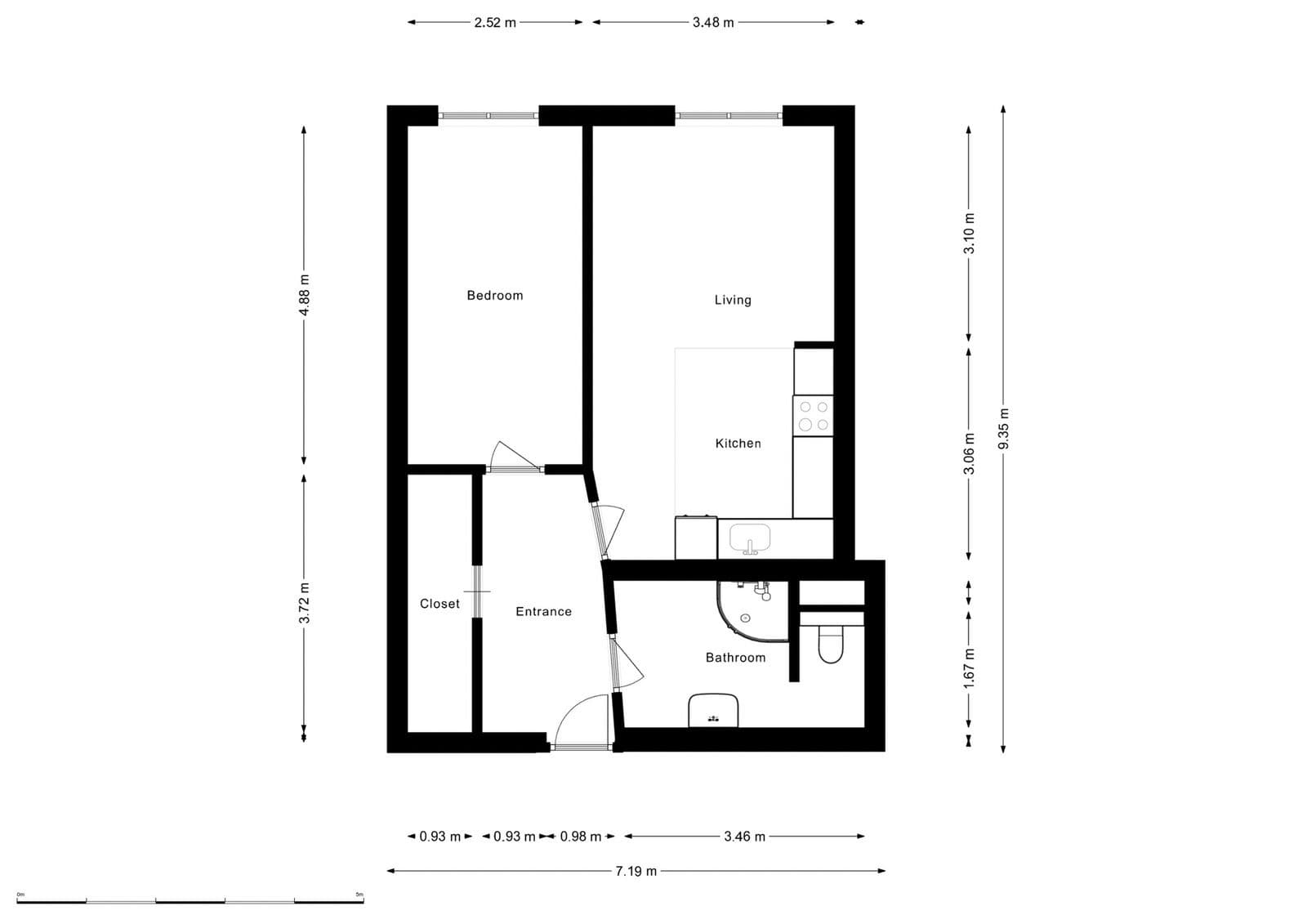 1 bedroom with open-plan kitchen flat to rent, 54 m², Meteorologická, Prague, Prague 1 bedroom with open-plan kitchen flat to rent, 54 m², Meteorologická, Prague, Prague