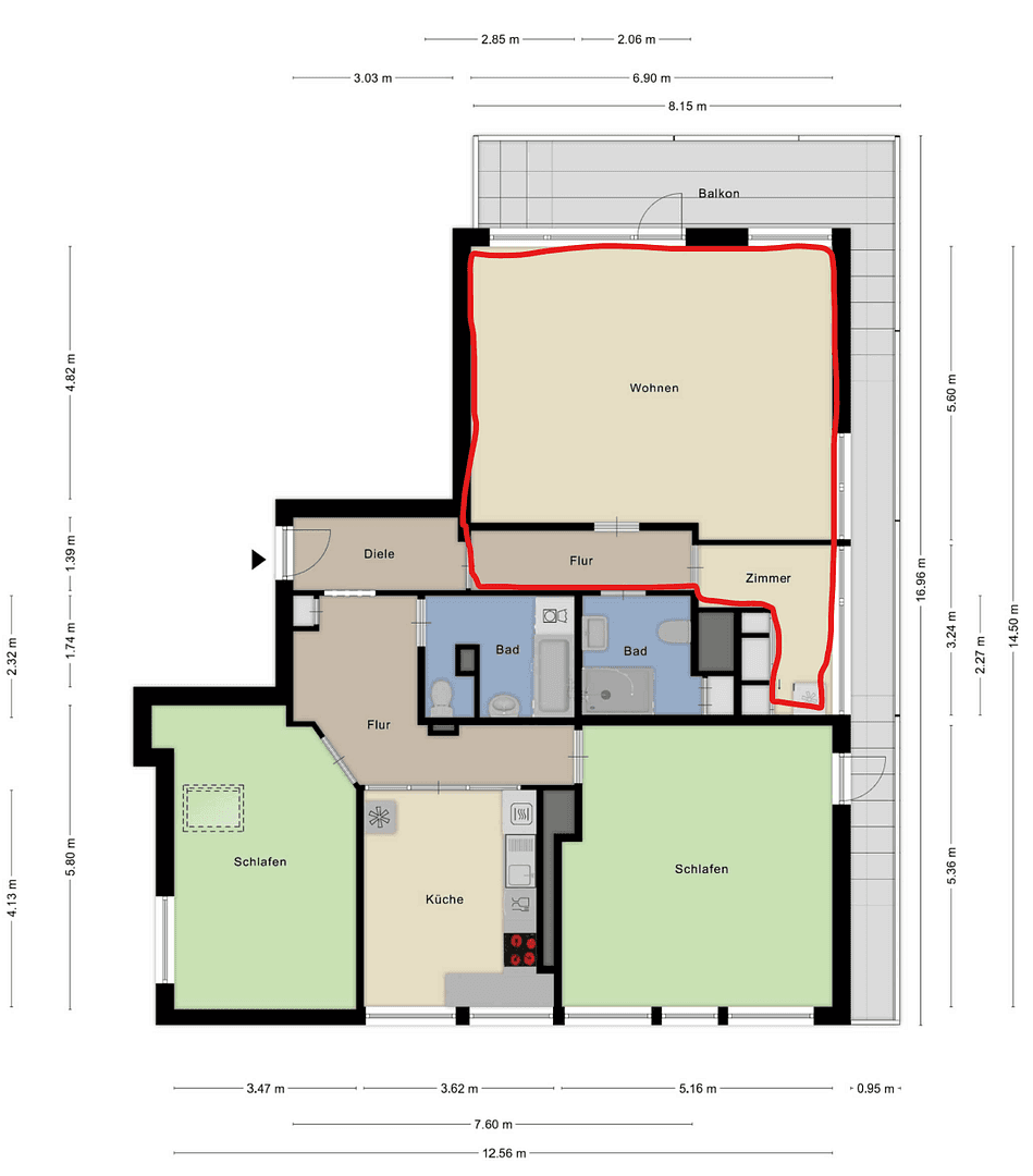 2 bedroom flat to rent, 80 m², Hofkamp 140, Wuppertal, North Rhine-Westphalia 2 bedroom flat to rent, 80 m², Hofkamp 140, Wuppertal, North Rhine-Westphalia
