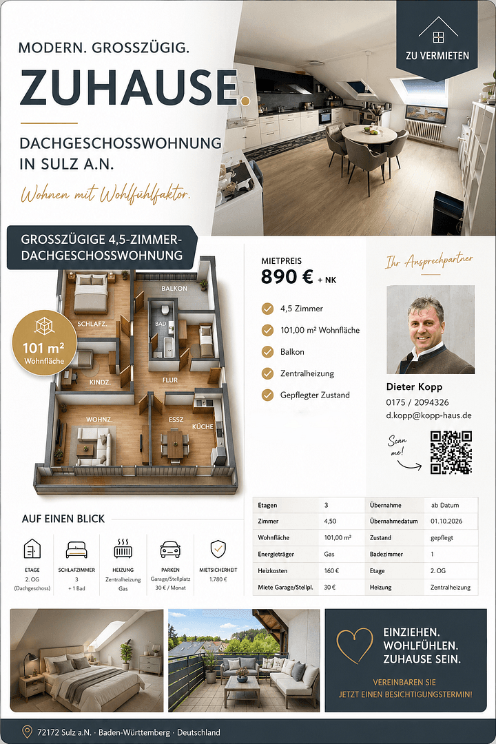3 bedroom with open-plan kitchen flat to rent, 101 m², Sulz am Neckar, Baden-Württemberg 3 bedroom with open-plan kitchen flat to rent, 101 m², Sulz am Neckar, Baden-Württemberg