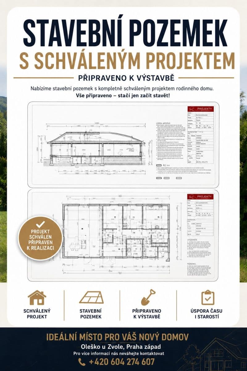 plot for sale, 857 m², Březová-Oleško, Středočeský Region plot for sale, 857 m², Březová-Oleško, Středočeský Region