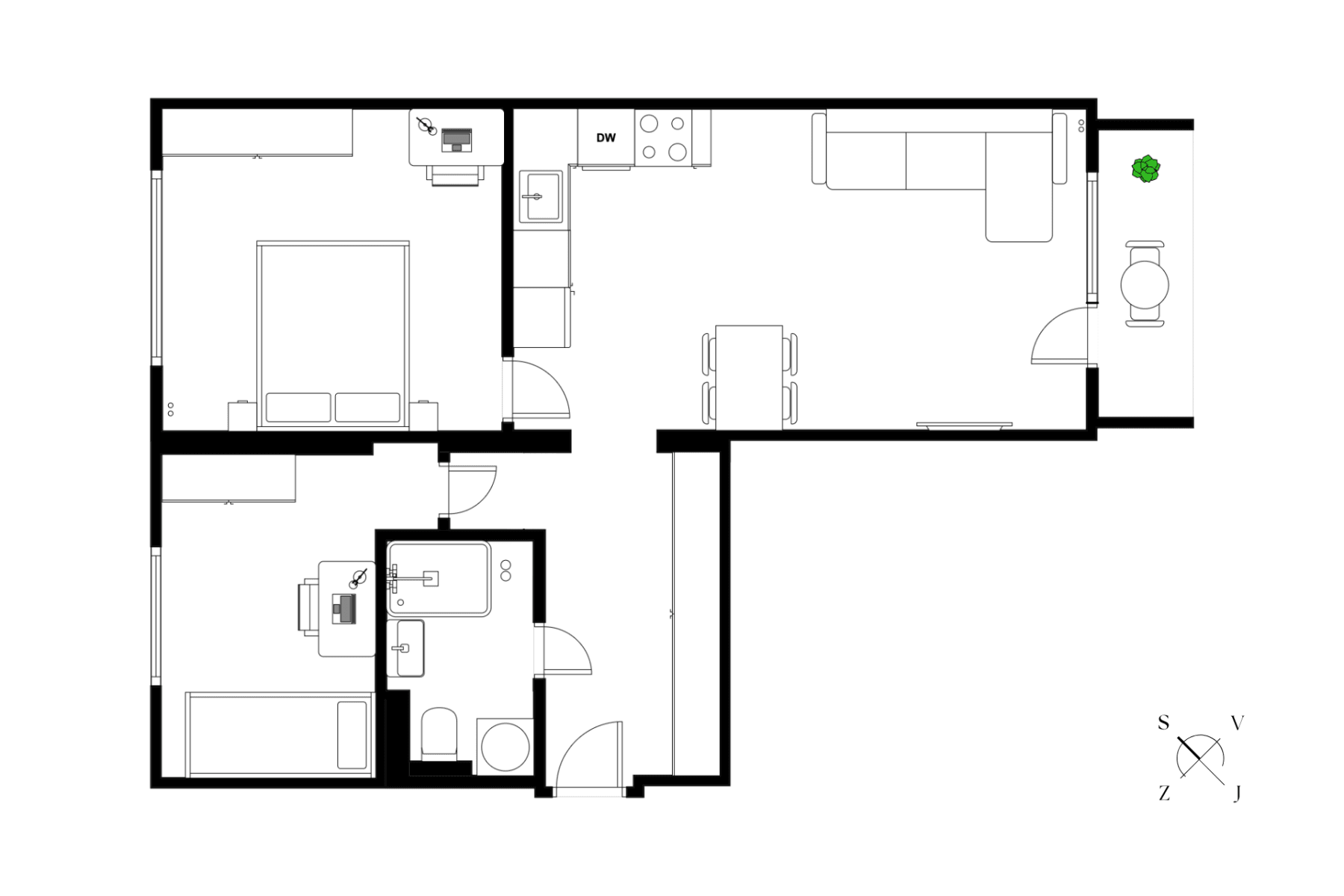 2 bedroom with open-plan kitchen flat for sale, 57 m², K Lučinám, Prague, Prague 2 bedroom with open-plan kitchen flat for sale, 57 m², K Lučinám, Prague, Prague