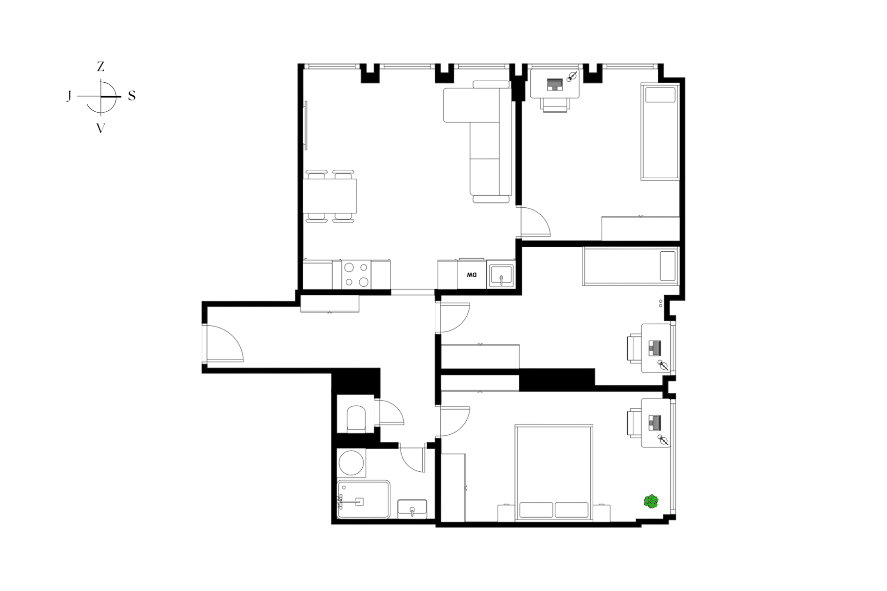 3 bedroom with open-plan kitchen flat for sale, 70 m², Limuzská, Prague, Prague 3 bedroom with open-plan kitchen flat for sale, 70 m², Limuzská, Prague, Prague