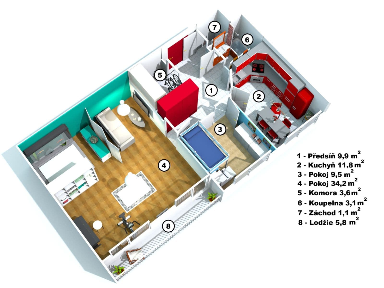 2 bedroom with open-plan kitchen flat for sale, 73 m², Bryksova, Prague, Prague 2 bedroom with open-plan kitchen flat for sale, 73 m², Bryksova, Prague, Prague