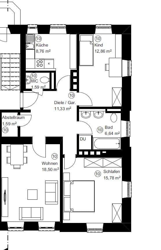 3 bedroom flat to rent, 77 m², Vogelmauer 45, Augsburg, Bavaria 3 bedroom flat to rent, 77 m², Vogelmauer 45, Augsburg, Bavaria