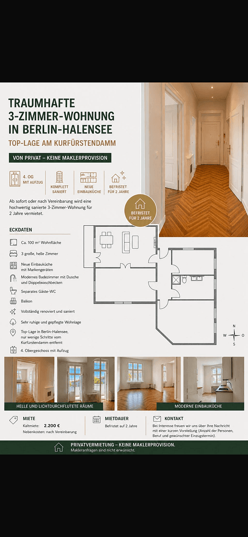 3 bedroom flat to rent, 99 m², Berlin, Berlin 3 bedroom flat to rent, 99 m², Berlin, Berlin