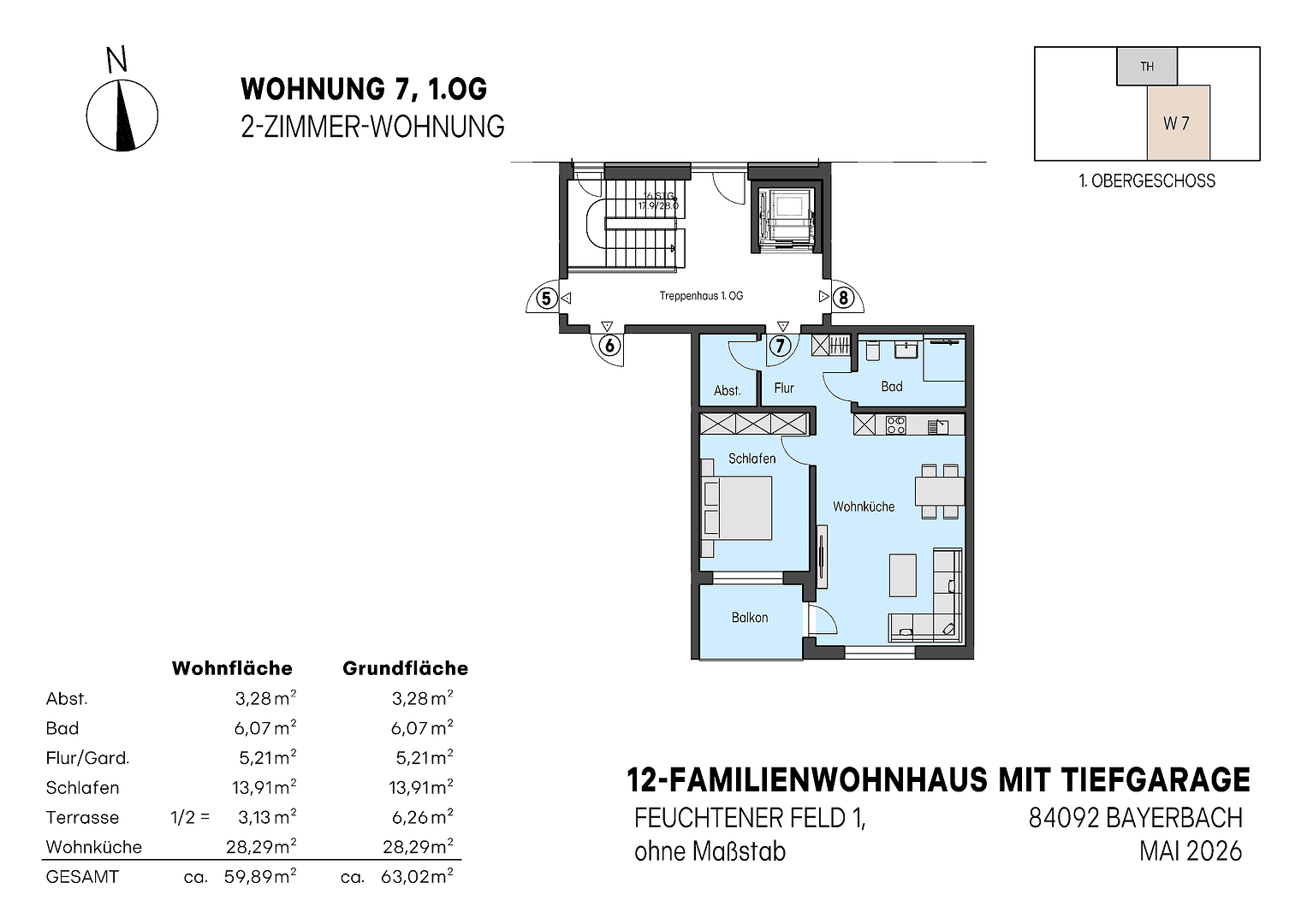 2 bedroom flat for sale, 60 m², Feuchtener Feld 1, Bayerbach bei Ergoldsbach, Bavaria 2 bedroom flat for sale, 60 m², Feuchtener Feld 1, Bayerbach bei Ergoldsbach, Bavaria