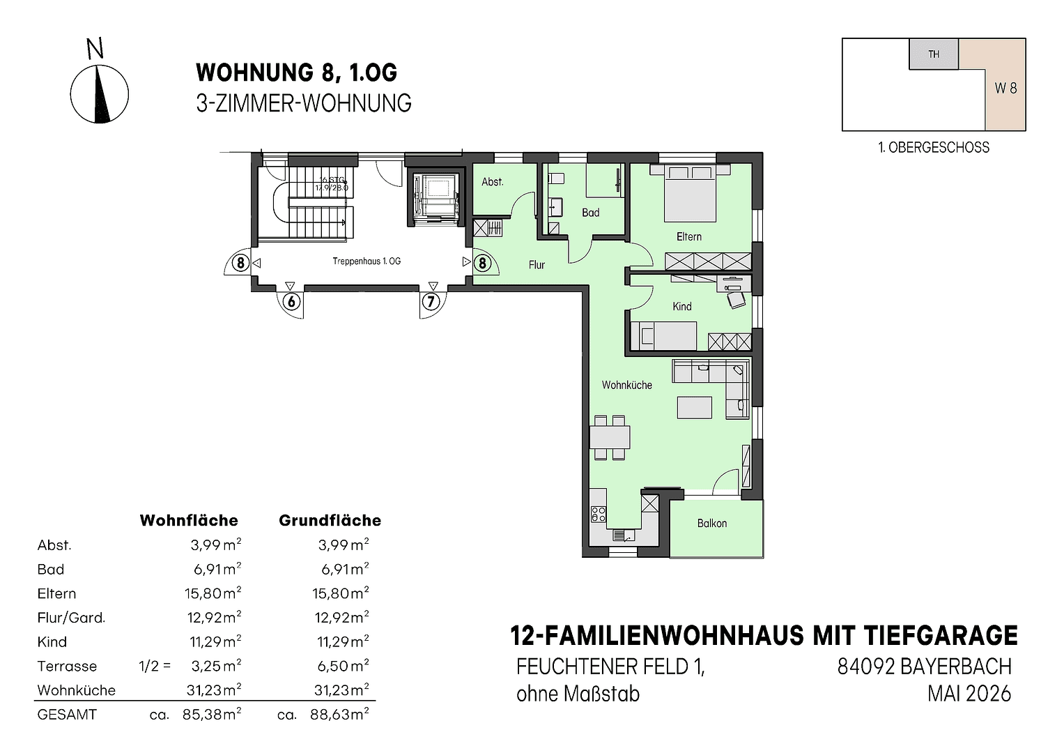 2 bedroom flat for sale, 60 m², Feuchtener Feld 1, Bayerbach bei Ergoldsbach, Bavaria 2 bedroom flat for sale, 60 m², Feuchtener Feld 1, Bayerbach bei Ergoldsbach, Bavaria