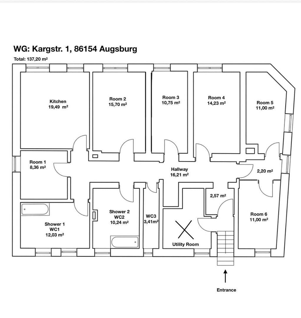 flat to rent, 16 m², Kargstr. 1, Augsburg, Bavaria flat to rent, 16 m², Kargstr. 1, Augsburg, Bavaria
