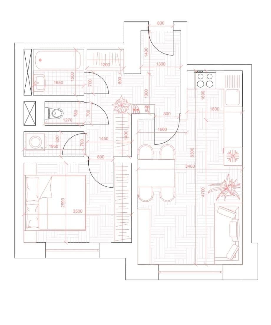 1 bedroom with open-plan kitchen flat to rent, 43 m², Osadní, Prague, Prague 1 bedroom with open-plan kitchen flat to rent, 43 m², Osadní, Prague, Prague