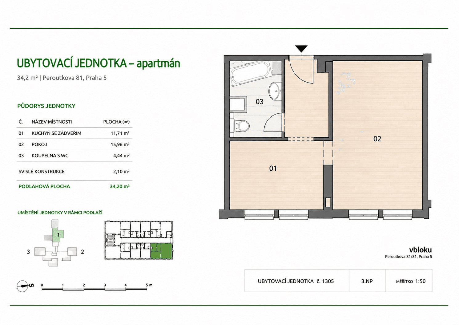1 bedroom flat for sale, 34 m², Peroutkova, Prague, Prague 1 bedroom flat for sale, 34 m², Peroutkova, Prague, Prague