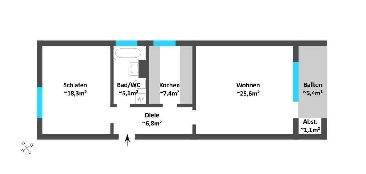2 bedroom flat to rent, 67 m², Bergstraße 59, Würzburg, Bavaria 2 bedroom flat to rent, 67 m², Bergstraße 59, Würzburg, Bavaria