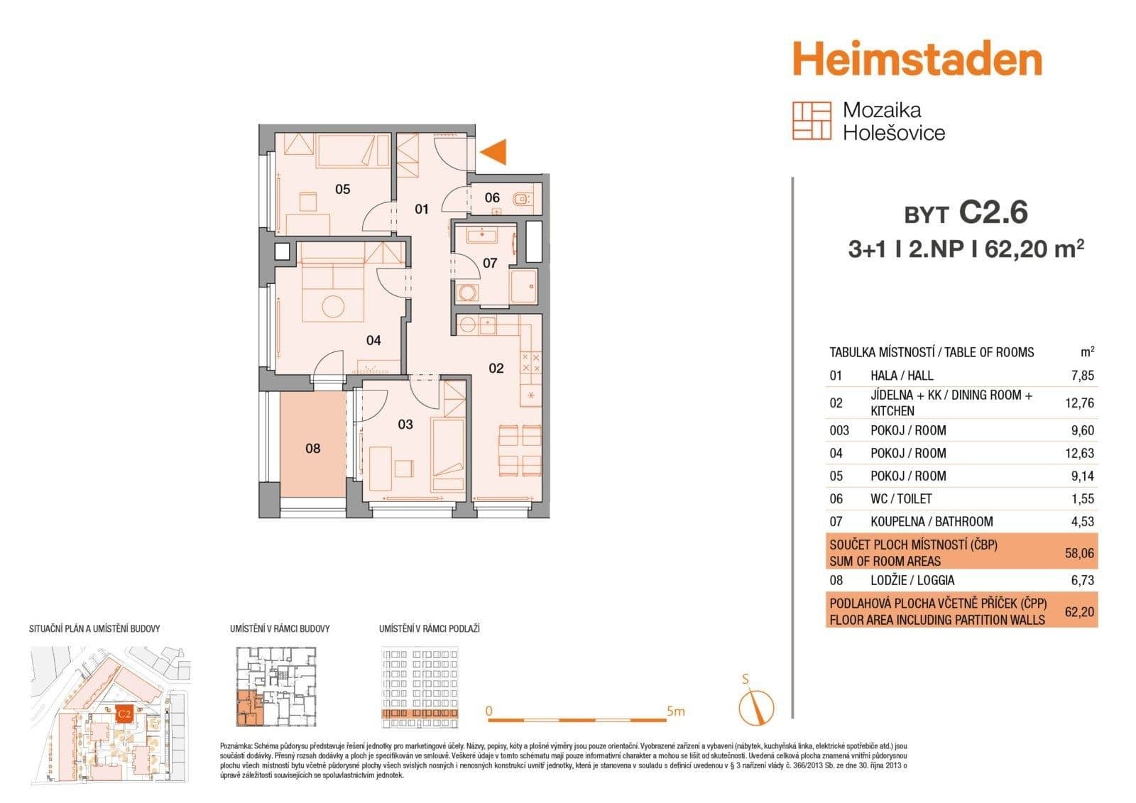 3 bedroom flat to rent, 61 m², U Pergamenky, Prague, Prague 3 bedroom flat to rent, 61 m², U Pergamenky, Prague, Prague