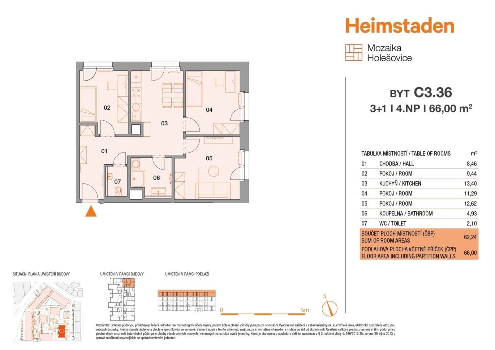3 bedroom flat to rent, 62 m², Vrbenského, Prague, Prague 3 bedroom flat to rent, 62 m², Vrbenského, Prague, Prague