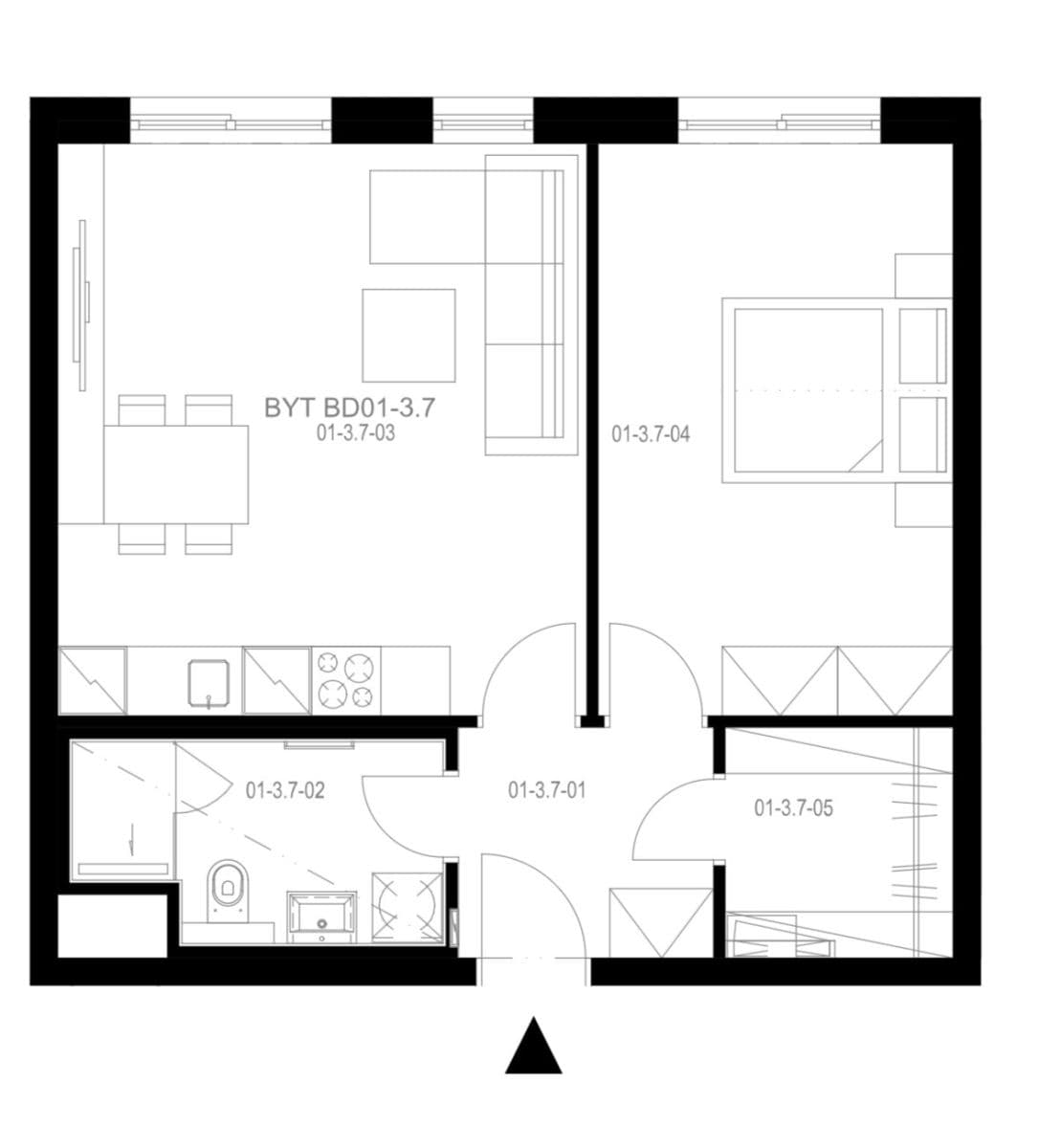 1 bedroom with open-plan kitchen flat to rent, 52 m², U Engerthu, Kladno, Středočeský Region 1 bedroom with open-plan kitchen flat to rent, 52 m², U Engerthu, Kladno, Středočeský Region