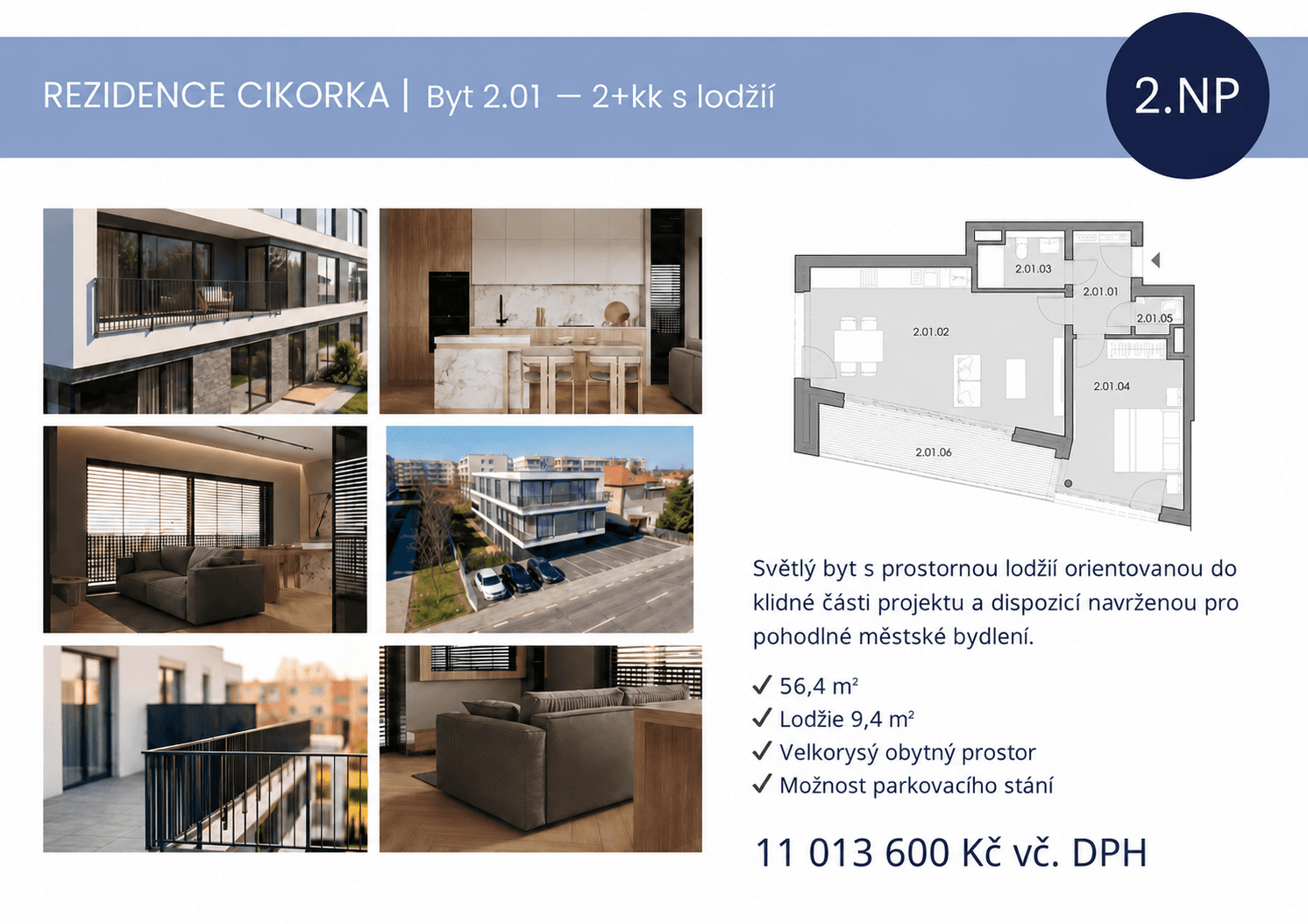 1 bedroom with open-plan kitchen flat for sale, 56 m², Na Cikorce, Prague, Prague 1 bedroom with open-plan kitchen flat for sale, 56 m², Na Cikorce, Prague, Prague