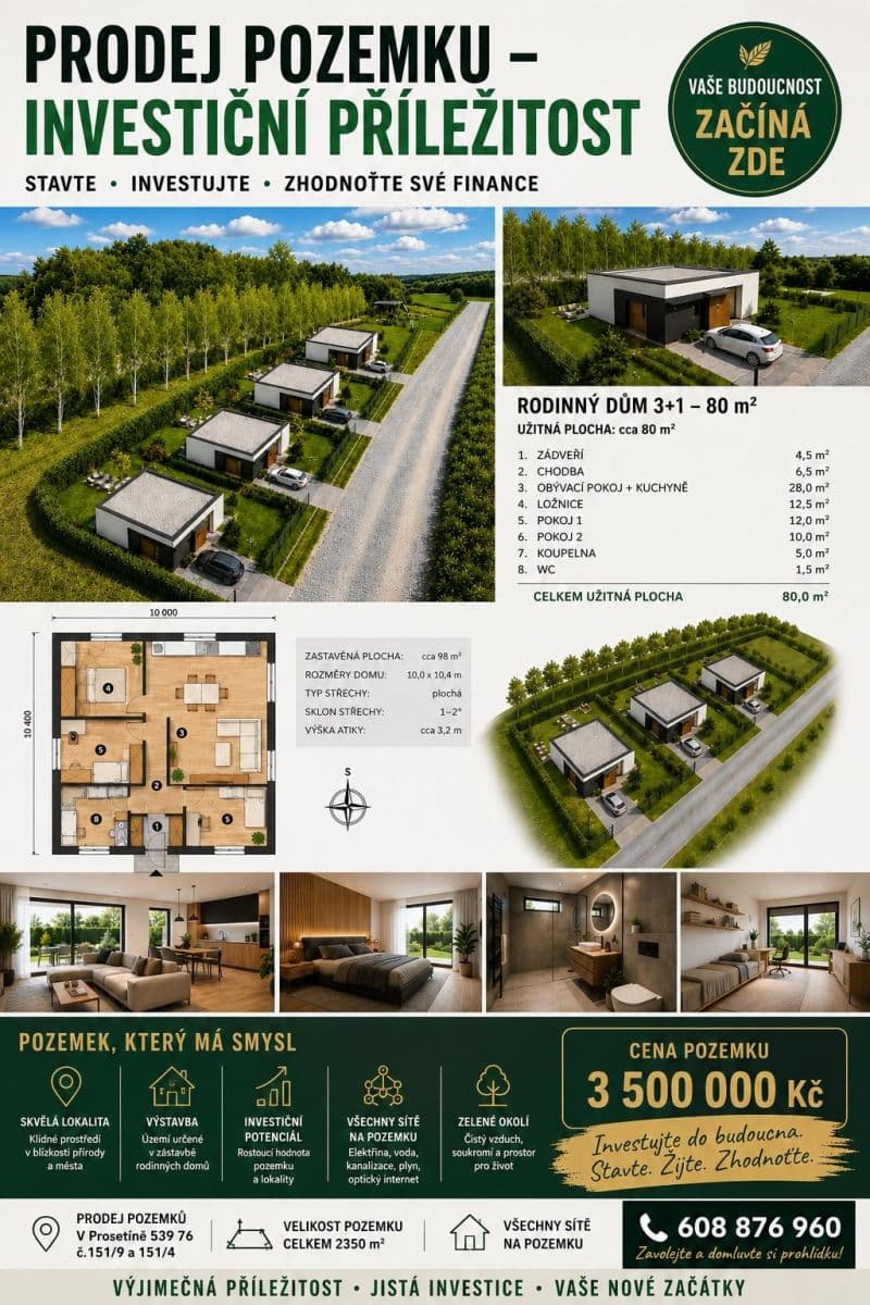 plot for sale, 2,300 m², Prosetín, Pardubický Region plot for sale, 2,300 m², Prosetín, Pardubický Region