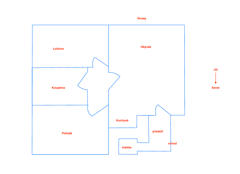 2 bedroom with open-plan kitchen flat to rent, 79 m², Nepelova, Prague, Prague 2 bedroom with open-plan kitchen flat to rent, 79 m², Nepelova, Prague, Prague