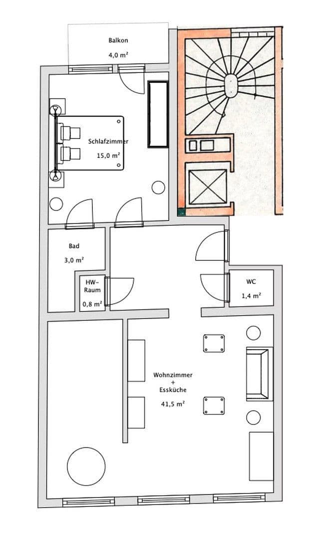 2 bedroom flat to rent, 60 m², Mannheim, Baden-Württemberg 2 bedroom flat to rent, 60 m², Mannheim, Baden-Württemberg