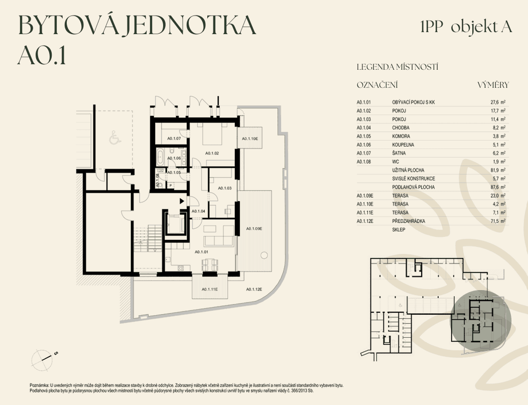 2 bedroom with open-plan kitchen flat for sale, 88 m², U Starého židovského hřbitova, Prague, Prague 2 bedroom with open-plan kitchen flat for sale, 88 m², U Starého židovského hřbitova, Prague, Prague