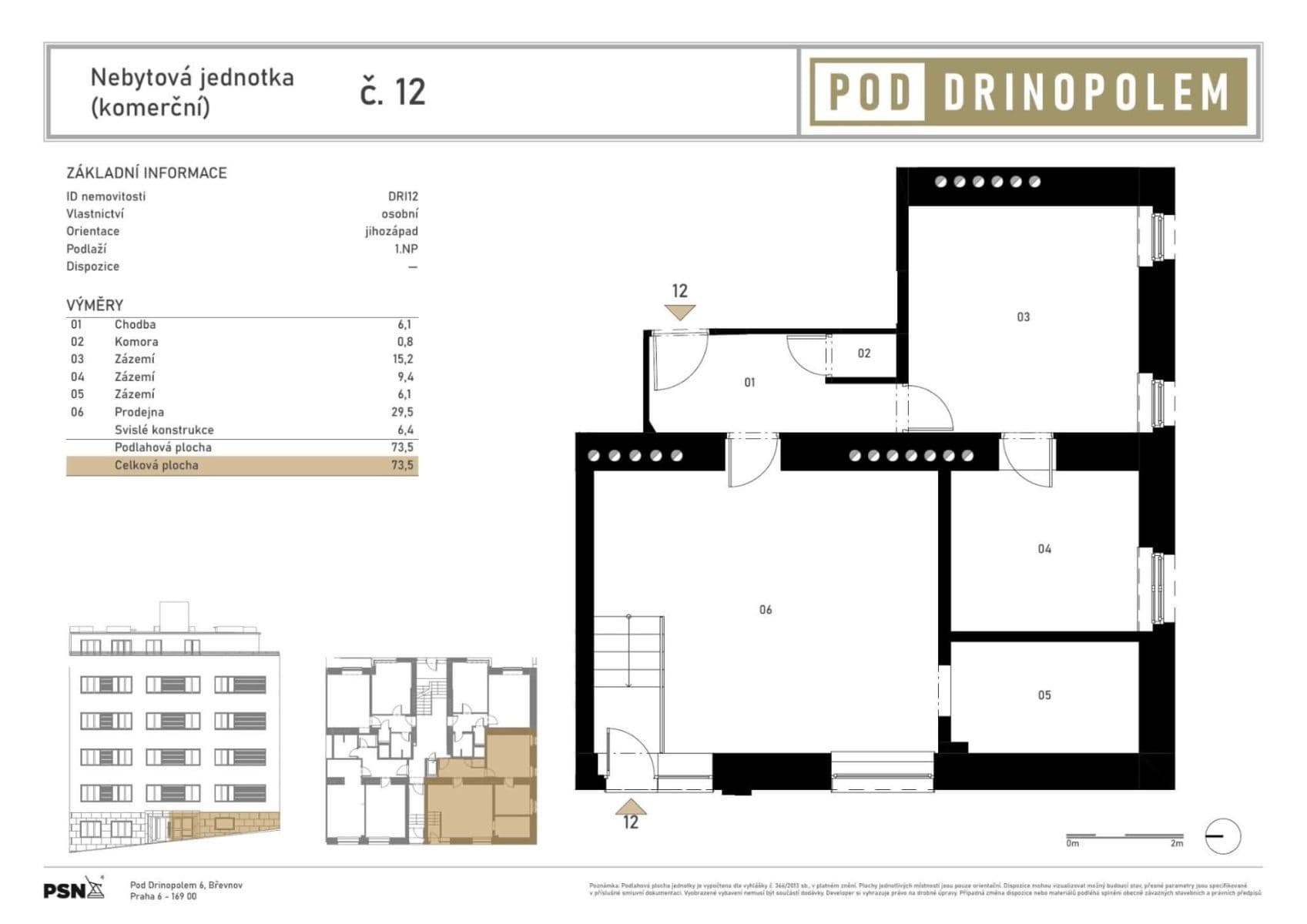 non-residential property for sale, 73 m², Pod Drinopolem, Prague, Prague non-residential property for sale, 73 m², Pod Drinopolem, Prague, Prague