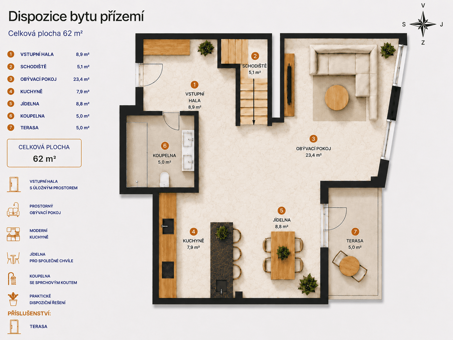 2 bedroom with open-plan kitchen flat for sale, 118 m², V Zeleném údolí, Prague, Prague 2 bedroom with open-plan kitchen flat for sale, 118 m², V Zeleném údolí, Prague, Prague